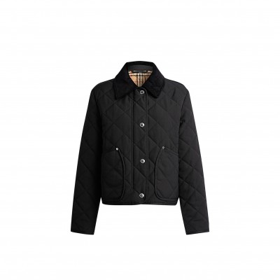 BURBERRY CORDUROY-TRIMMED QUILTED SHELL JACKET 8078519